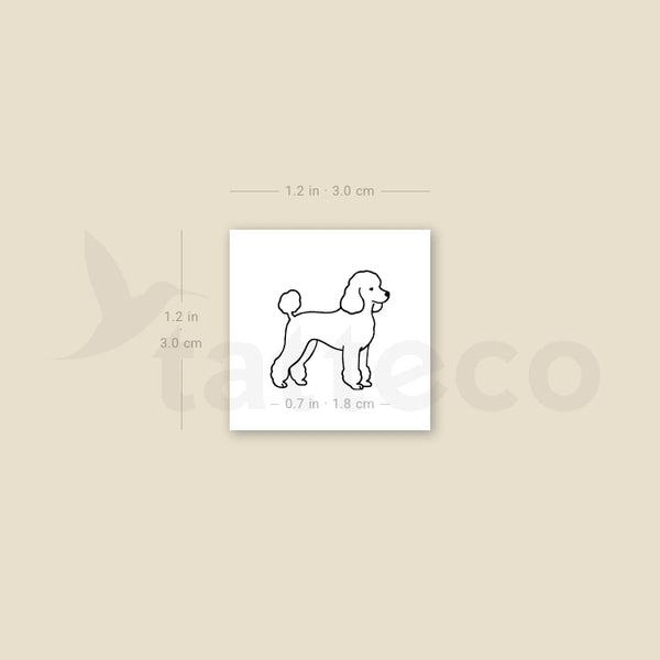 Little Poodle Temporary Tattoo - Set of 3