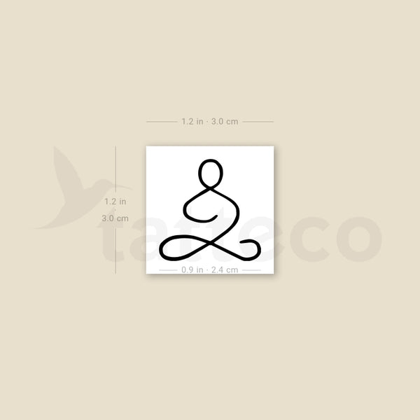 Minimalist Meditator Temporary Tattoo - Set of 3