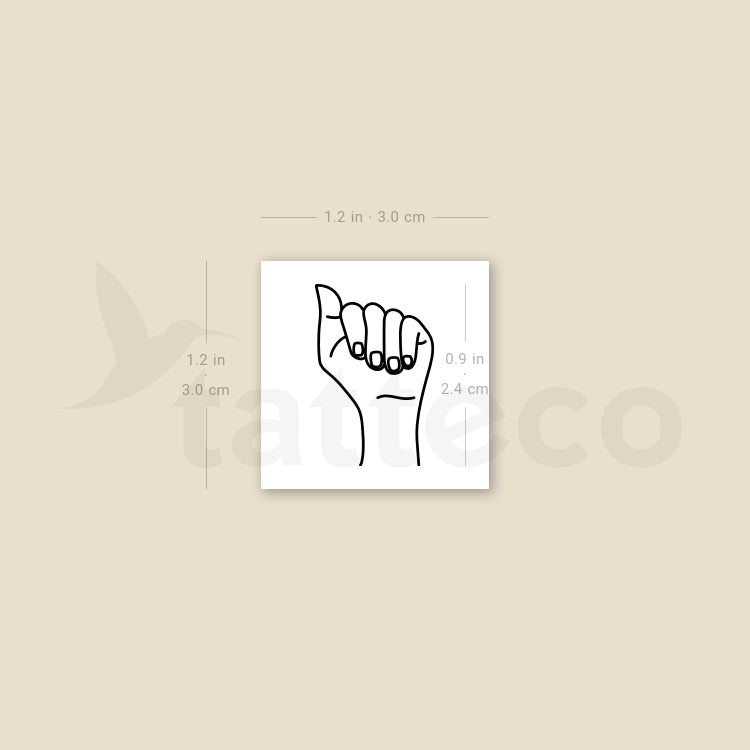 Sign Language A Temporary Tattoo - Set of 3