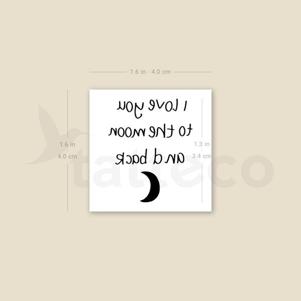 I Love You To The Moon And Back Temporary Tattoo - Set of 3