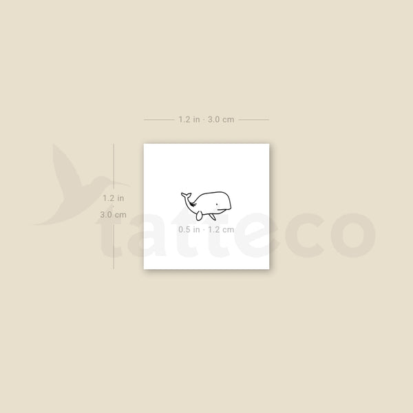 Tiny Whale Temporary Tattoo - Set of 3