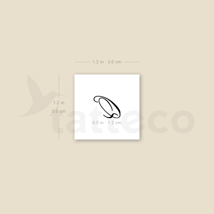 Letter Q Script Temporary Tattoo - Set of 3
