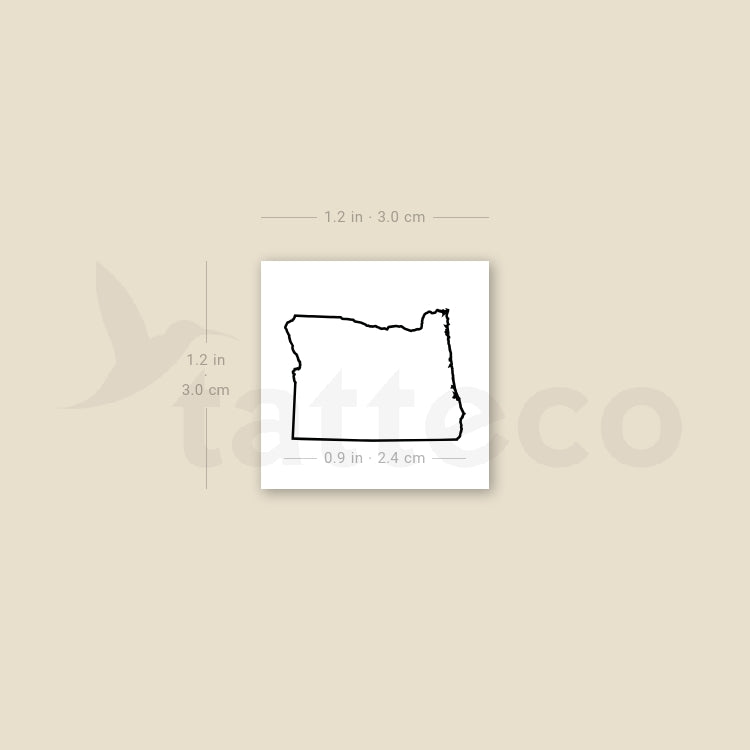 Oregon Map Outline Temporary Tattoo - Set of 3