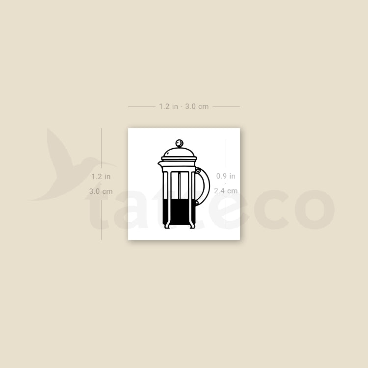 French Press Temporary Tattoo - Set of 3