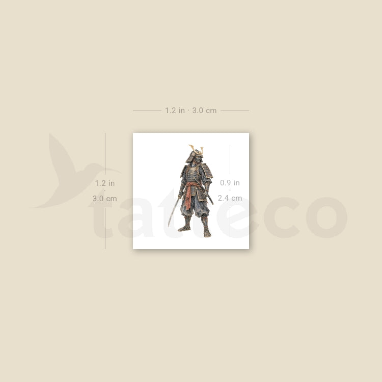 Watercolor Samurai Temporary Tattoo - Set of 3