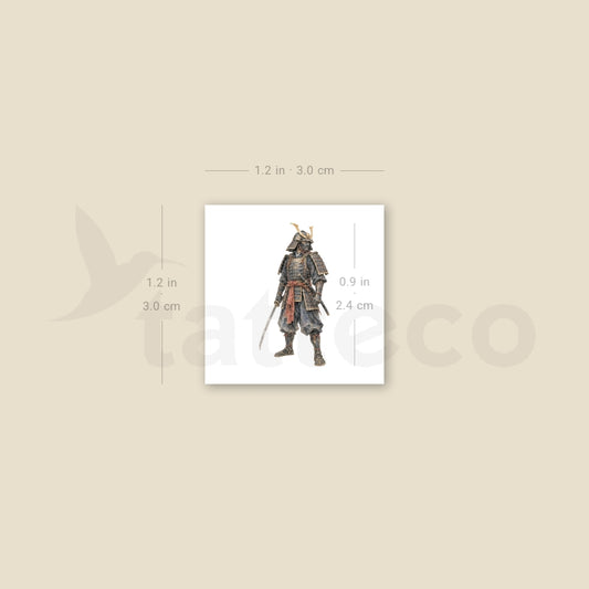 Watercolor Samurai Temporary Tattoo - Set of 3