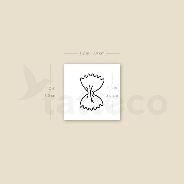 Small Farfalle Pasta Temporary Tattoo - Set of 3