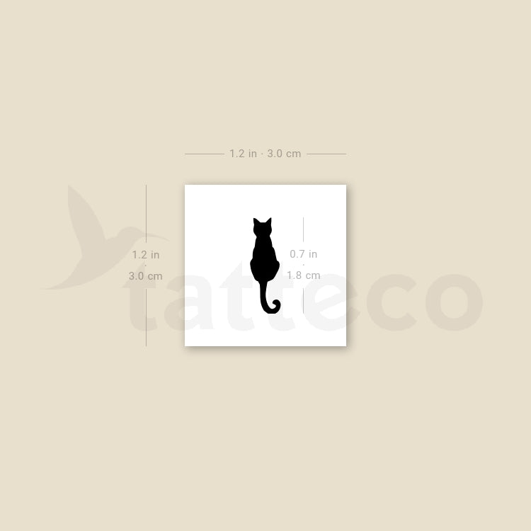 Small Black Cat Temporary Tattoo - Set of 3