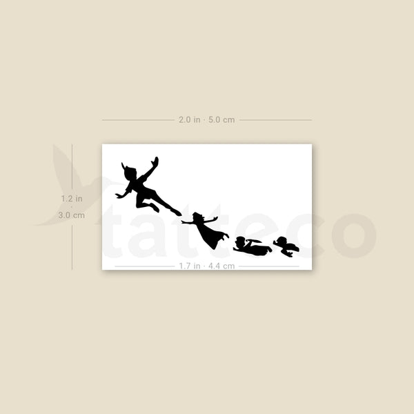 Flying Peter Pan, Wendy, Michael And John Temporary Tattoo - Set of 3