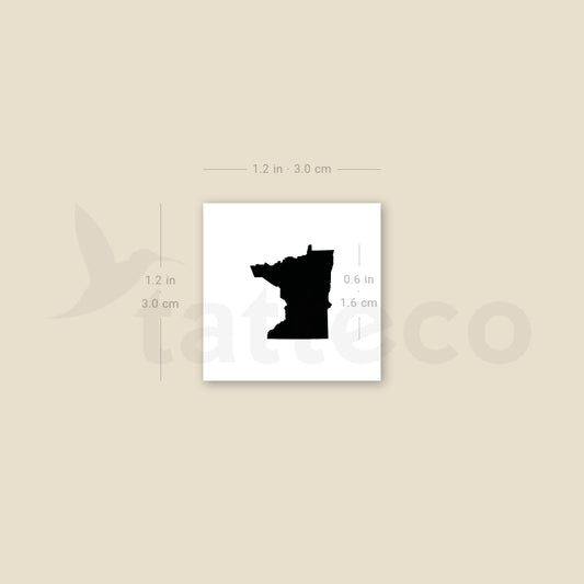 Minnesota Map Temporary Tattoo - Set of 3