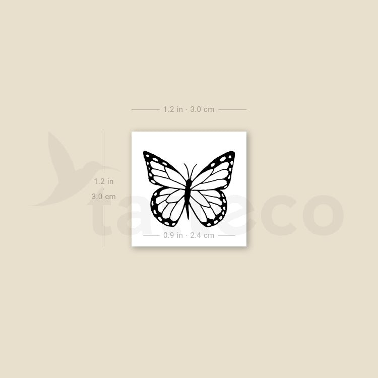 Tatuaje temporal de mariposa dibujada a mano (juego de 3)