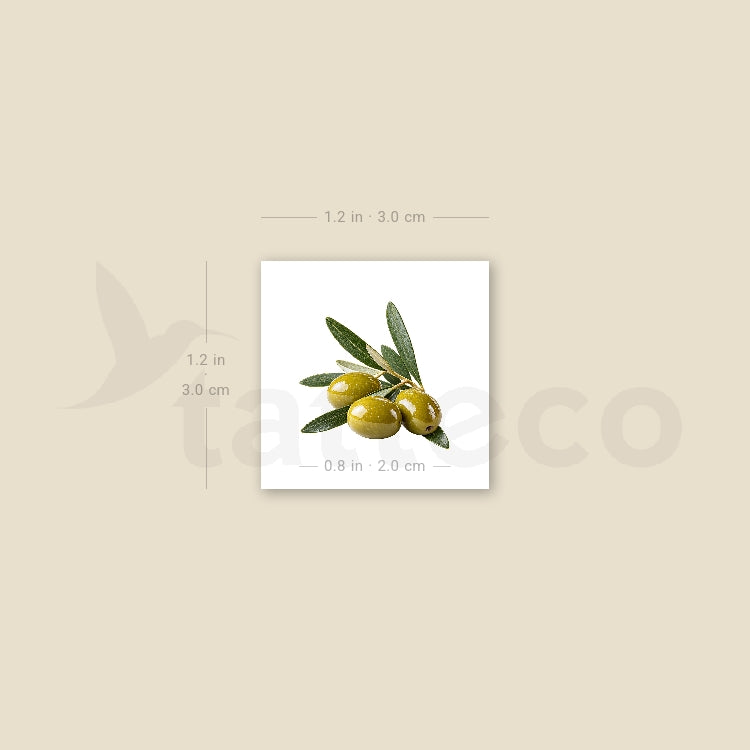 Olive Temporary Tattoo - Set of 3
