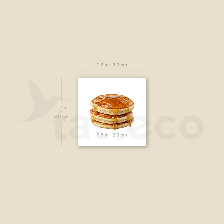 Pancakes With Honey Temporary Tattoo - Set of 3