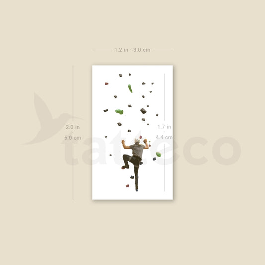 Climbing Wall Climber Temporary Tattoo - Set of 3
