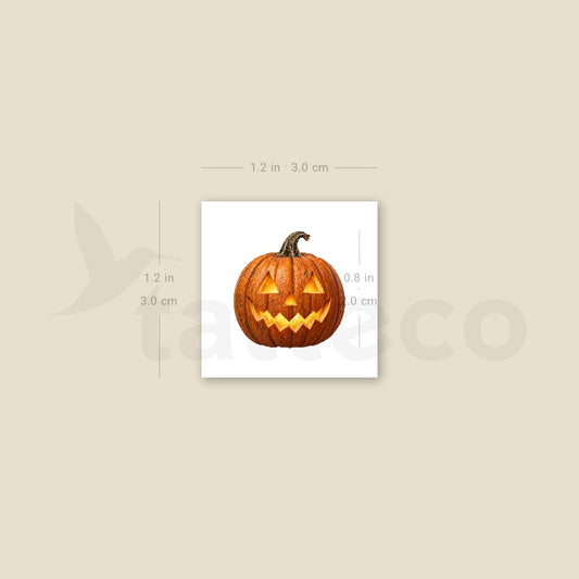 Watercolor Jack-o'-Lantern Temporary Tattoo - Set of 3