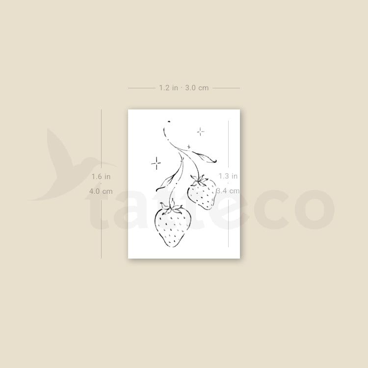Strawberry By Stefano Mazza Temporary Tattoo - Set of 3