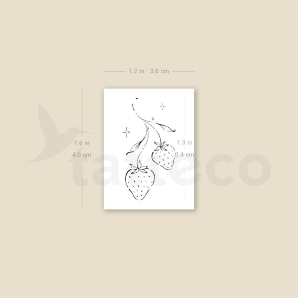 Strawberry By Stefano Mazza Temporary Tattoo - Set of 3