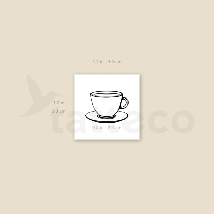 Tatuaje temporal de taza de té - Juego de 3