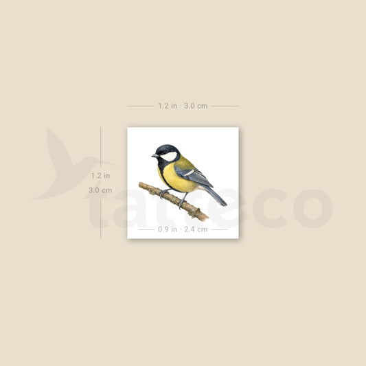 Great Tit Temporary Tattoo - Set of 3