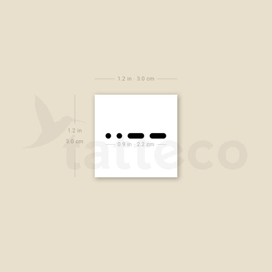 Morse Code Z Temporary Tattoo - Set of 3