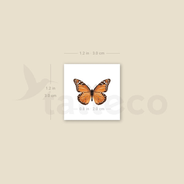 Orange Butterfly Temporary Tattoo - Set of 3
