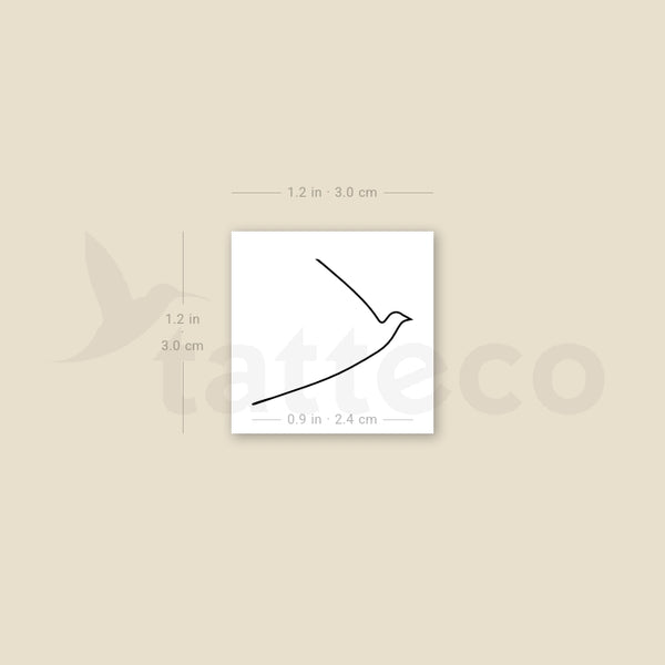 One Line Hummingbird Temporary Tattoo - Set of 3