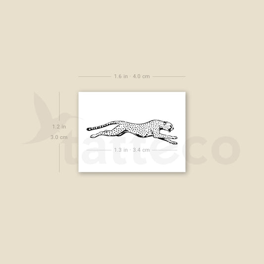 Sprinting Cheetah Temporary Tattoo - Set of 3