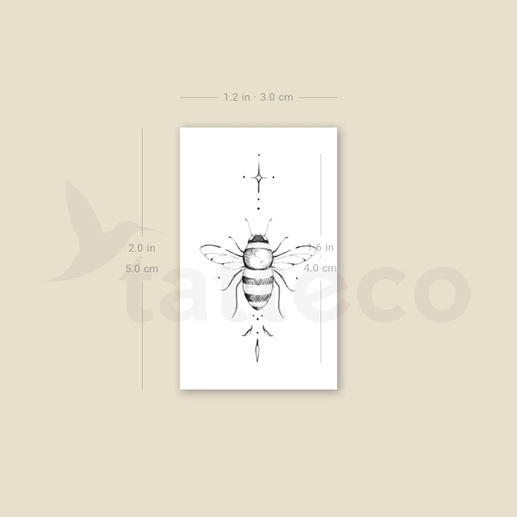 Ornamental Bee By Stefano Mazza Temporary Tattoo - Set of 3