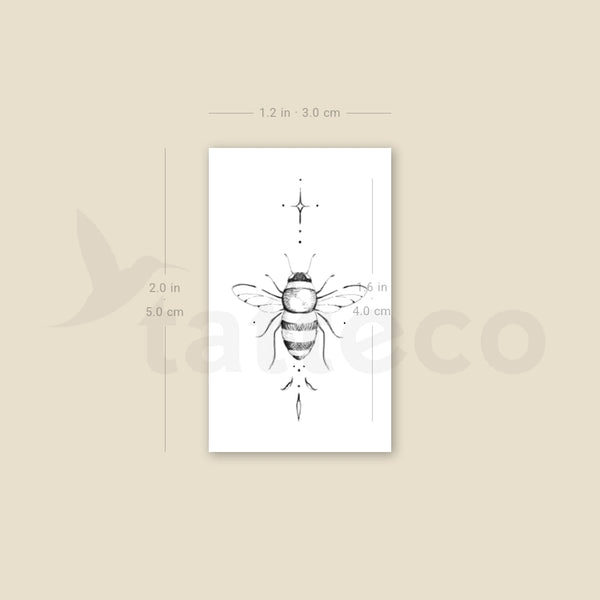 Ornamental Bee By Stefano Mazza Temporary Tattoo - Set of 3