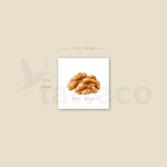Walnut Kernel Temporary Tattoo - Set of 3
