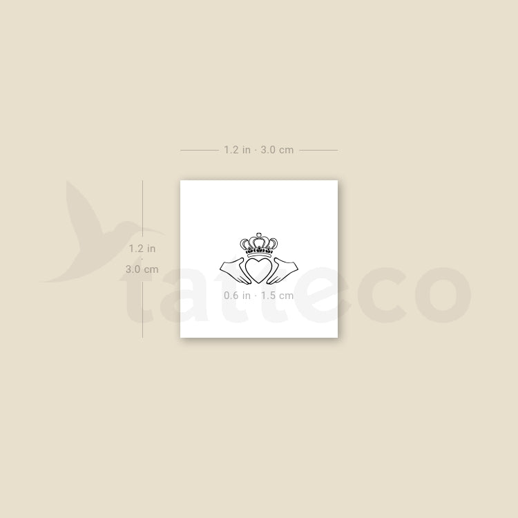 Tatuaje temporal pequeño de Claddagh - Juego de 3
