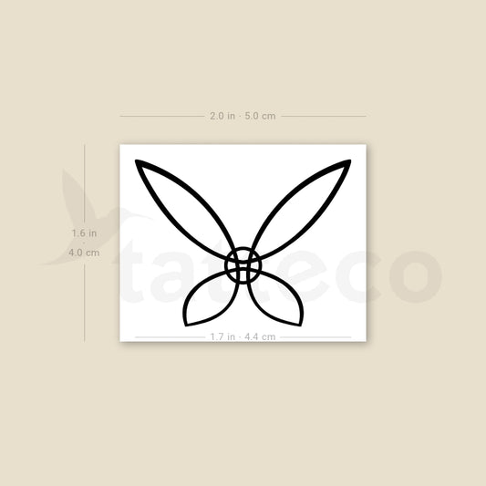 Tatuaje temporal de mariposa con nudo de bruja (juego de 3)