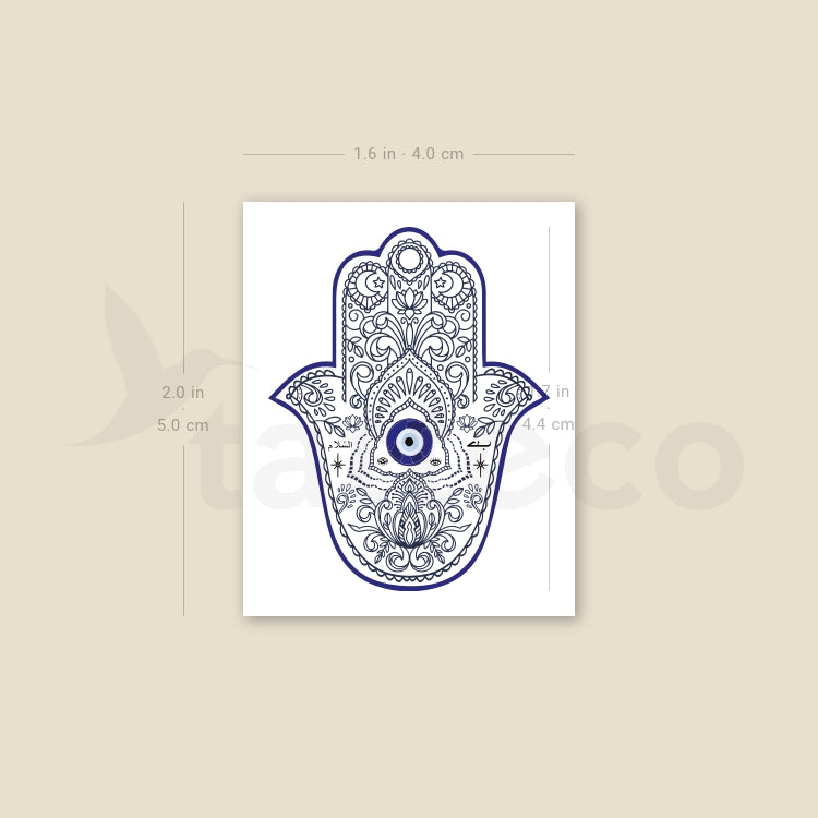 Nazar Hamsa Temporary Tattoo - Set of 3