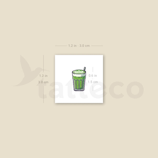 Tatuaje temporal pequeño de Matcha Latte (juego de 3)