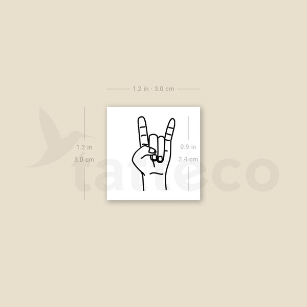 Rock Salute Temporary Tattoo - Set of 3