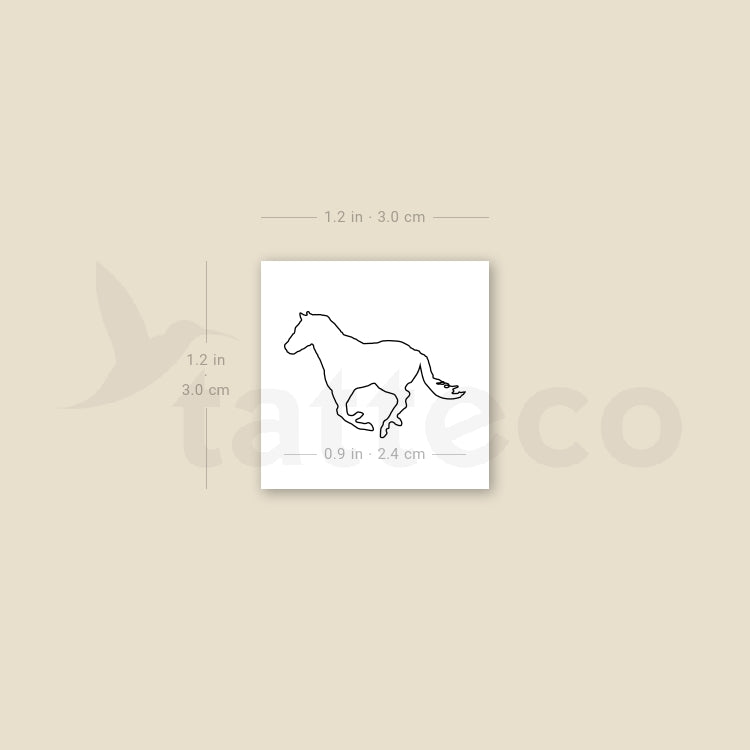 Horse Outline Temporary Tattoo - Set of 3