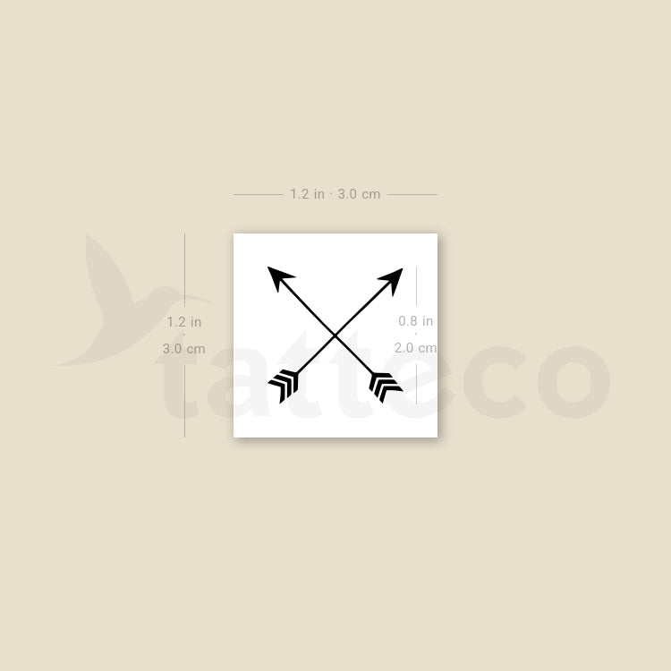 Crossed Arrows Temporary Tattoo - Set of 3