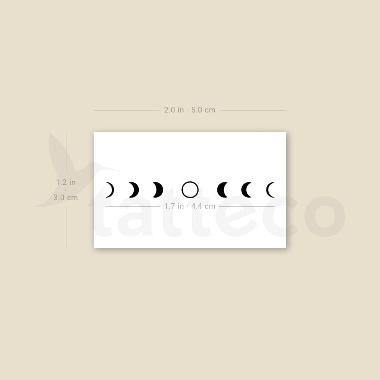 Moon Phases Temporary Tattoo - Set of 3