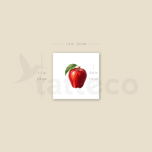 Red Delicious Apple Temporary Tattoo - Set of 3