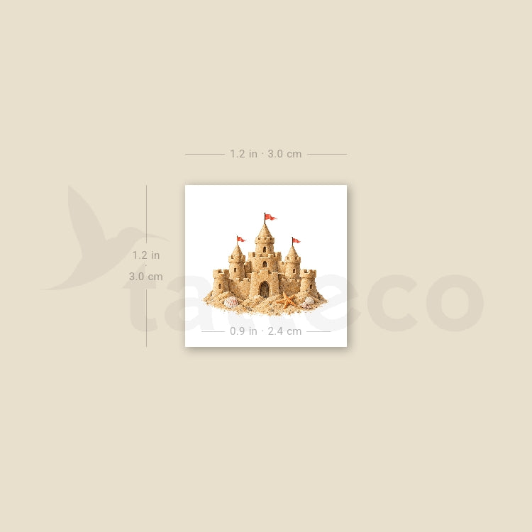 Sand Castle Temporary Tattoo - Set of 3