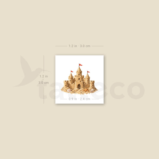 Sand Castle Temporary Tattoo - Set of 3