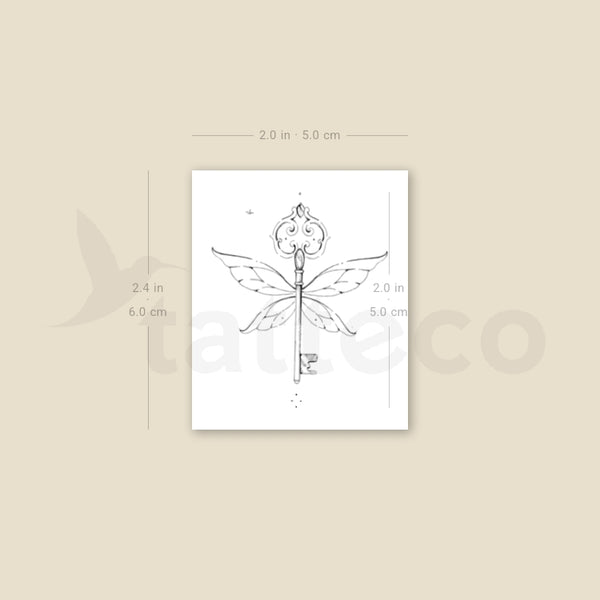 Flying Key Temporary Tattoo By Stefano Mazza - Set of 3