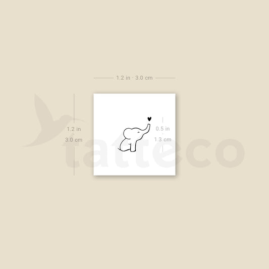 Little Baby Elephant Temporary Tattoo - Set of 3
