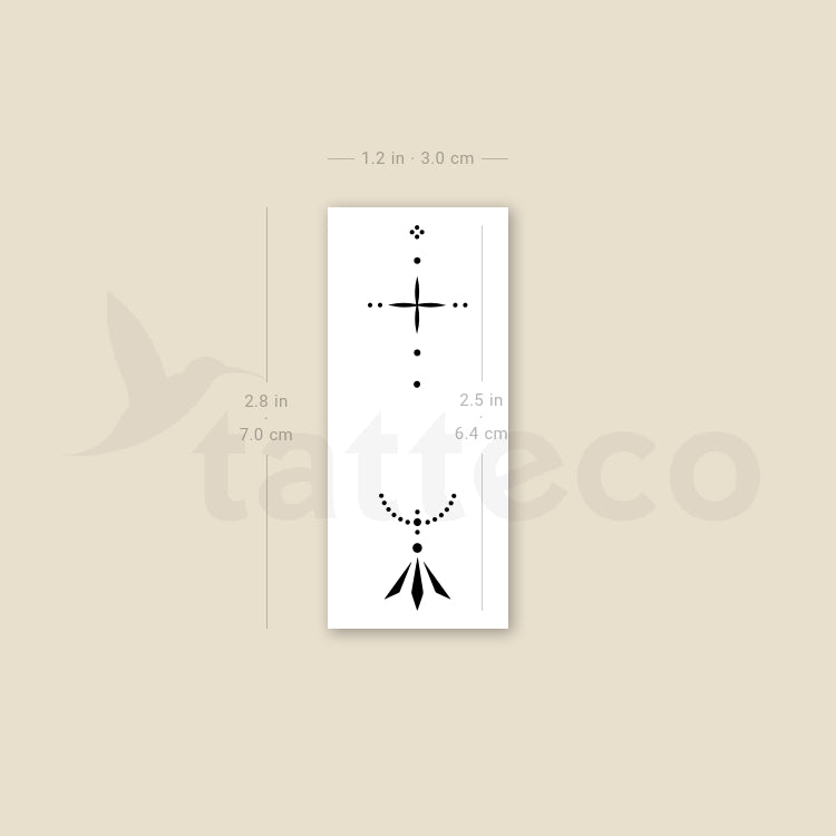 Tatuaje temporal "Composición de dedos 4" - Juego de 3