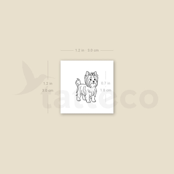 Little Yorkshire Terrier Temporary Tattoo - Set of 3