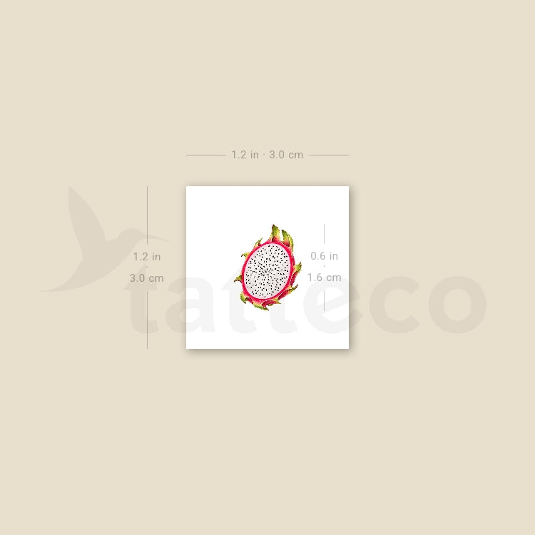 Dragon Fruit Slice Temporary Tattoo - Set of 3