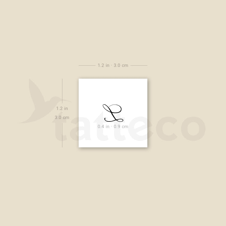 L Script Temporary Tattoo - Set of 3