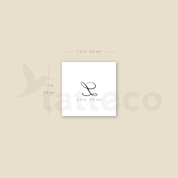 L Script Temporary Tattoo - Set of 3
