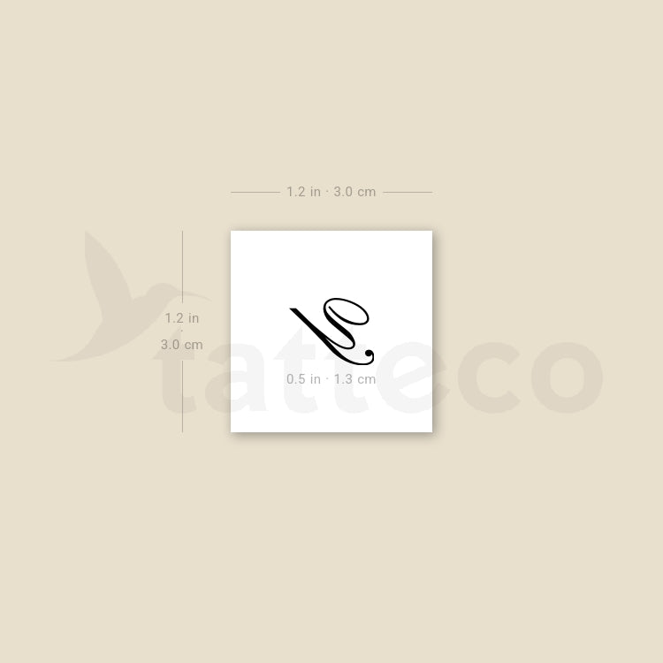 Letter Y Script Temporary Tattoo - Set of 3