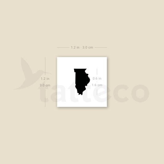 Tatuaje temporal del mapa de Illinois (juego de 3)